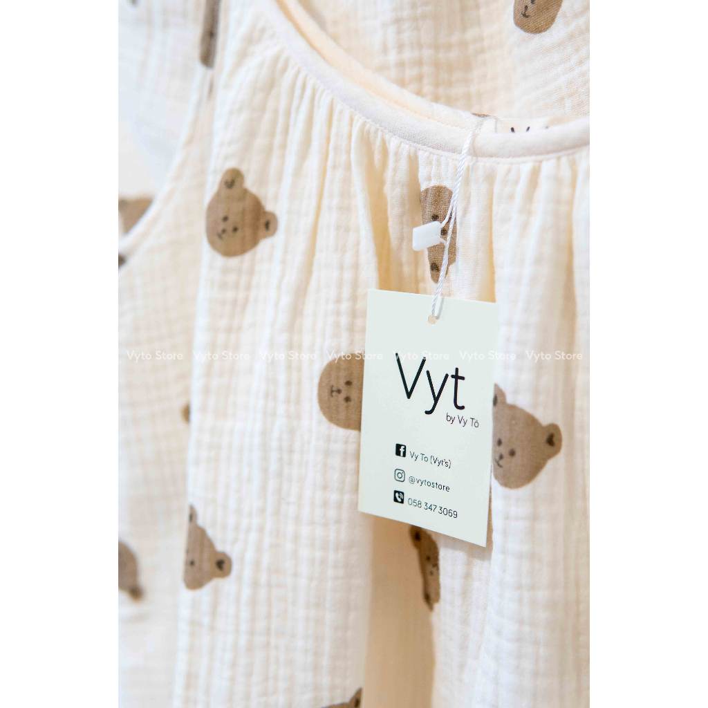 Đồ bộ dây mặc nhà vải xô muslin - Mẫu dây phối áo bèo quần trơn