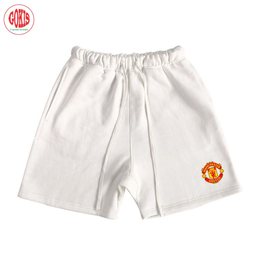 Quần short thun logo Manchester United chất thun cotton da cá thoáng mát không xù lông - Quần thể thao logo MU