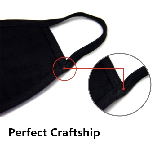 Khẩu Trang In hình Cotton Màu Đen Trơn Hoạ Tiết Hoạt Hình Cute