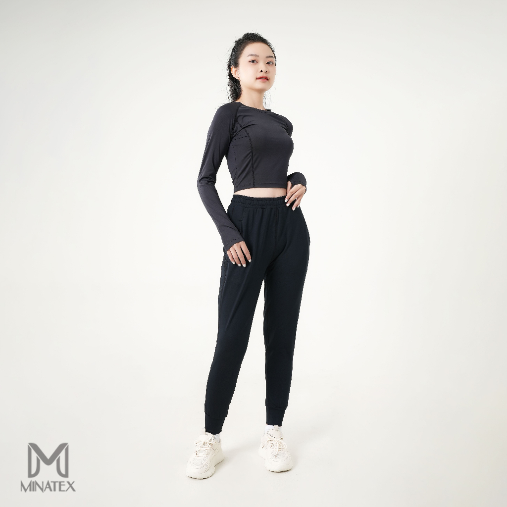 Minatex HN - Quần jogger thể thao nữ, quần jogger tập gym nữ, quần tập yoga có túi sâu rộng chất vải mềm mịn đàn hồi tốt