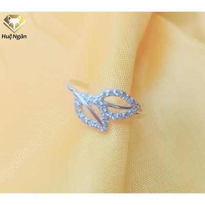 Nhẫn bạc nữ S925 Huệ Ngân - Lá xinh RR1361