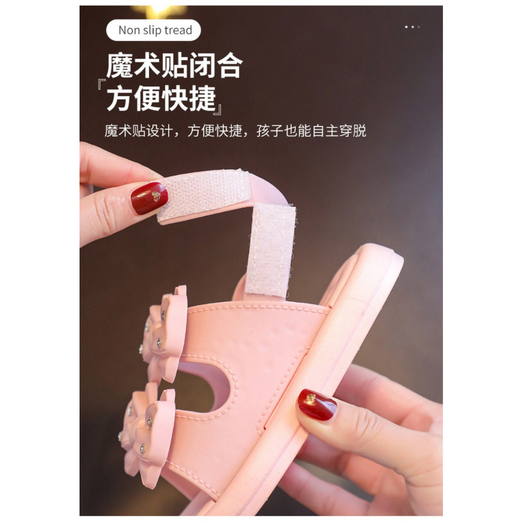 Giày sandal bé gái quai dán dẻo mềm