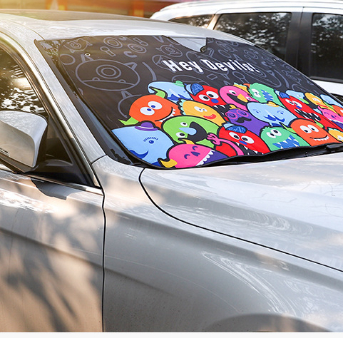 Tấm che nắng kính lái phía trước và sau cho ô tô hình cute - 5 LỚP BẢO VỆ