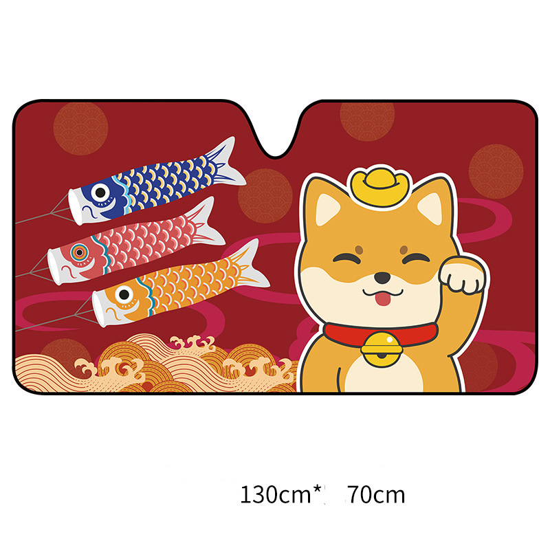 Tấm che nắng kính lái phía trước và sau cho ô tô hình cute - 5 LỚP BẢO VỆ