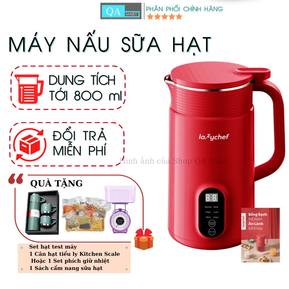 Máy làm sữa hạt, xay nấu đa năng Lazy Chef - 5 chức năng trong 1, công nghệ Đức, bảo hành 12 tháng chính Hãng