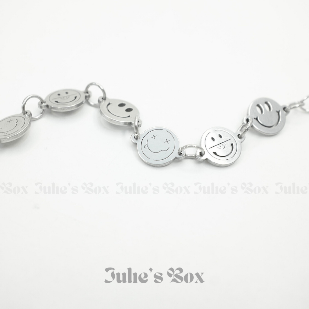 Vòng Tay Titan Unisex Smiley Basic Không Đen Không Hoen Gỉ Không Phai Màu Không Ngứa Bền julies box 66 bracelet