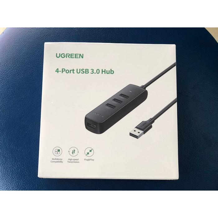 Ugreen Black Usb 3.0 4 Ports Hub with type c power port 10915, 80657 cao cấp