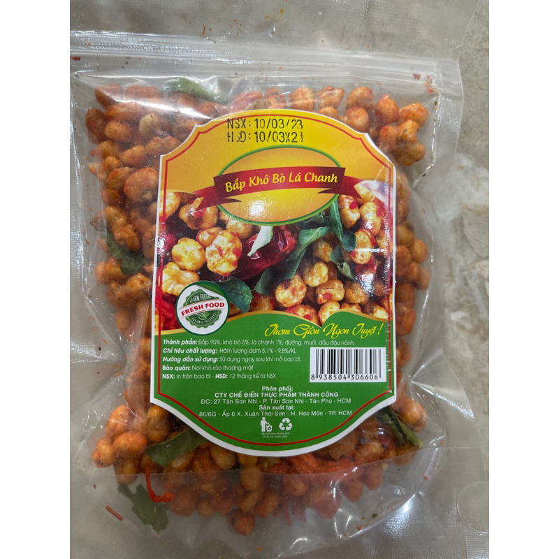 Ngô Cay khô bò lá chanh giòn ngon đặc biệt gói 150g