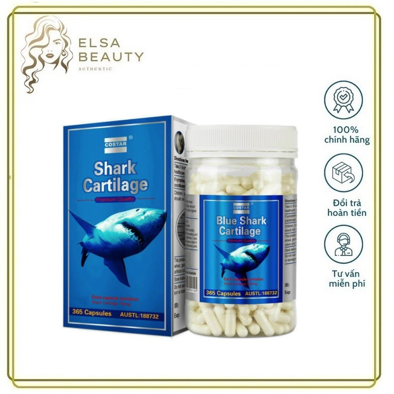 Viên uống sụn vi cá mập shark cartilage 750mg của Úc loại 365 viên