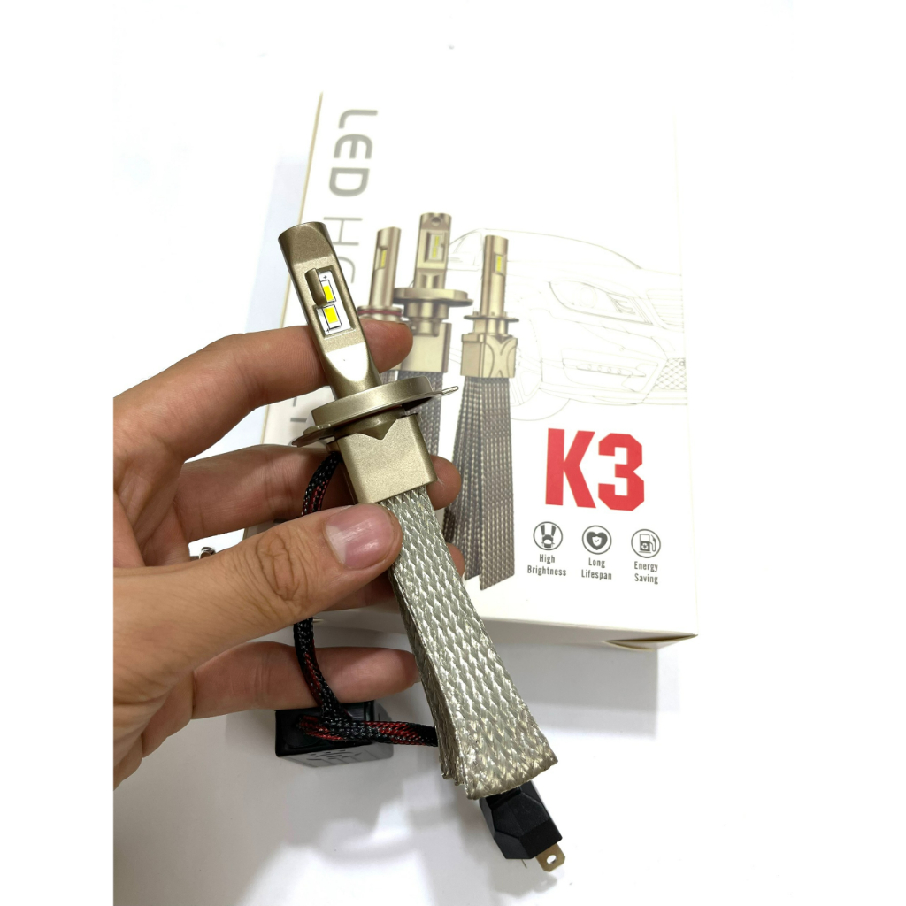 bóng Đèn pha led K3 chân H4 lắp các dòng oto xe máy dùng chân đèn H4 như Wave Sirius, Kia morning, i10,…