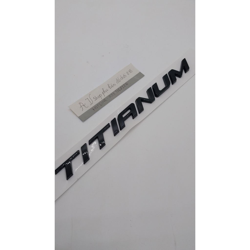 Miếng Dán Chữ TITANIUM Bằng nhựa ABS Trang Trí Xe Hơi màu đen