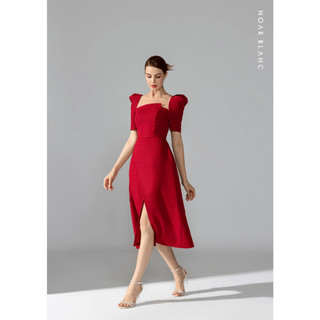 [NOAR BLANC] Đầm thiết kế dự tiệc tay phồng xẻ đùi - Rosanne Dress