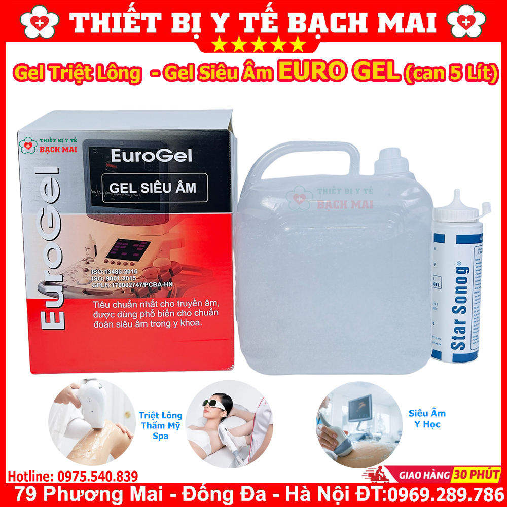 Gel Lạnh Dùng Cho Triệt Lông, Siêu Âm EURO GEL [5 Lít - Màu Trắng]