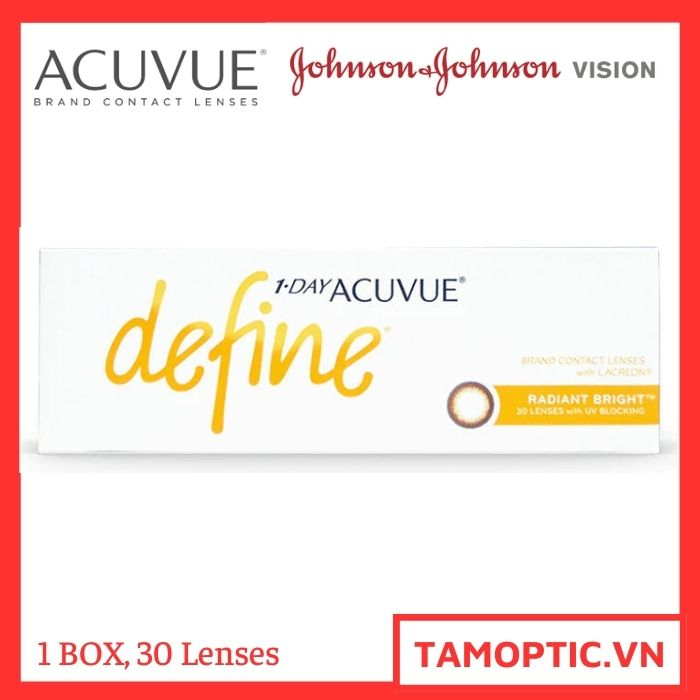 Kính Áp Tròng có màu 1-Day ACUVUE DEFINE Radian Bright Johnson&Johnson