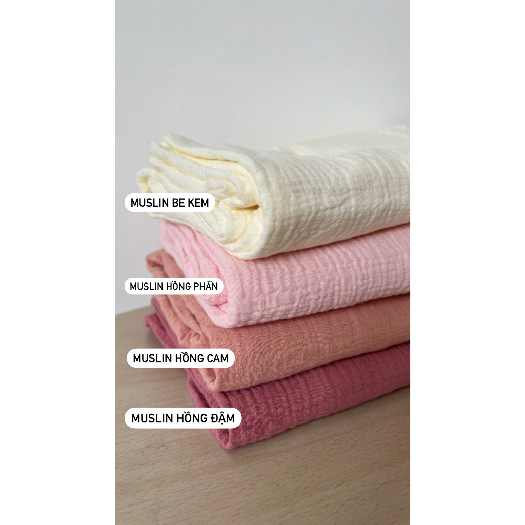 Vải Xô Muslin Nhà Vải Linen Màu Trơn Mặc Nhẹ Thoải Mái Chất Dày Dặn Phù Hợp Cho Cả Nam Và Nữ