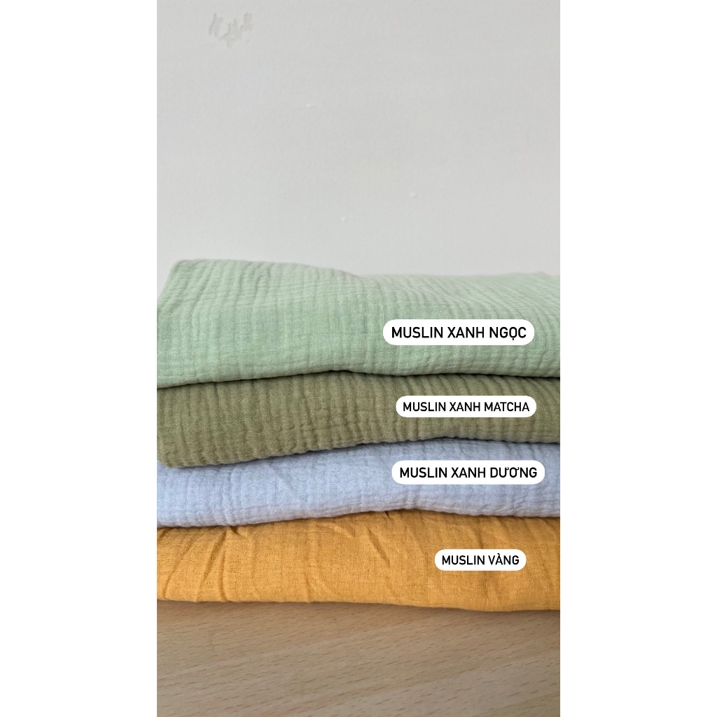 Vải Xô Muslin Nhà Vải Linen Màu Trơn Mặc Nhẹ Thoải Mái Chất Dày Dặn Phù Hợp Cho Cả Nam Và Nữ