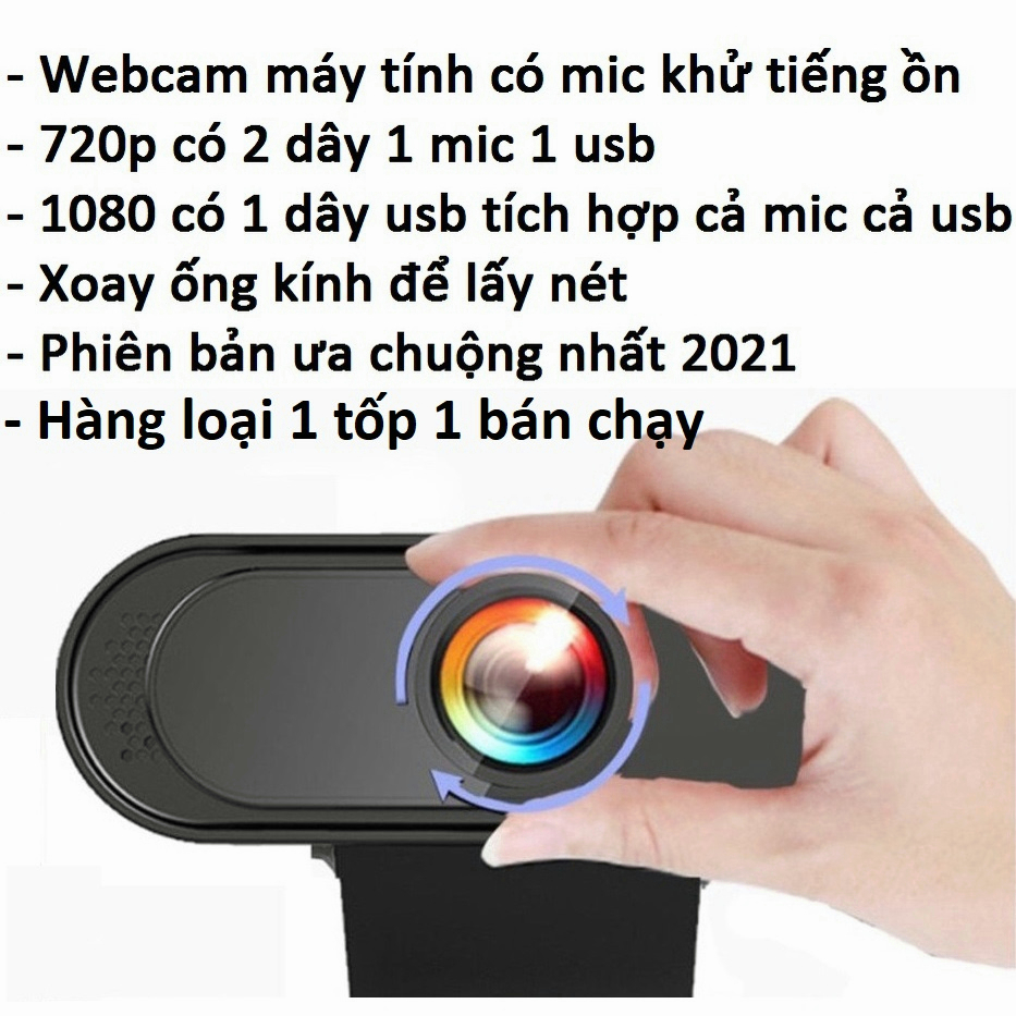 Webcam máy tính có mic full hd 1080p full box siêu nét dùng cho pc laptop | BigBuy360 - bigbuy360.vn