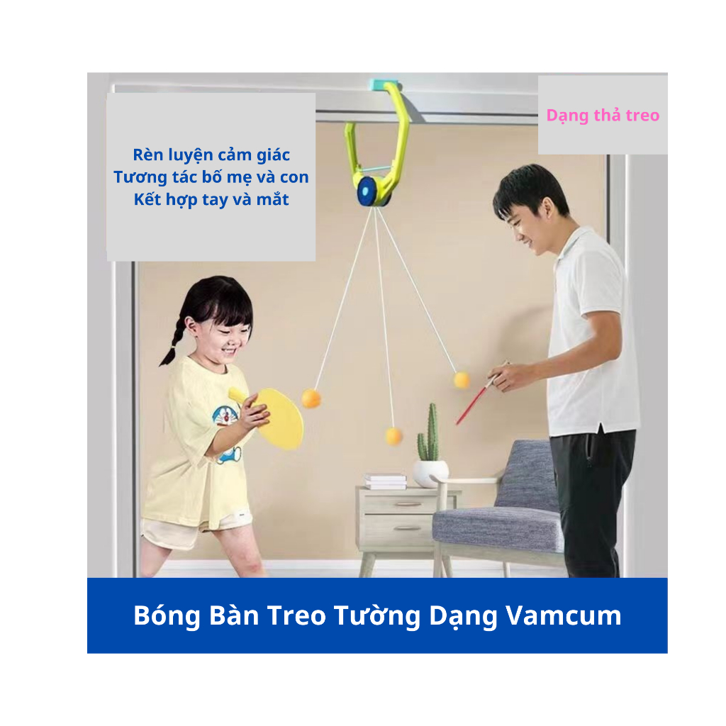 Bộ tập chơi bóng bàn gồm 4 bóng 2 vợt cho bé tập trong  nhà hoặc công viên giúp tăng khả năng phản xạ cho bé_A105.