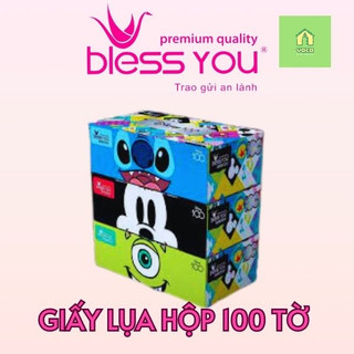 Combo 3 lốc giấy lụa Blessyou hộp 100 tờ phiên bản Disney siêu cute
