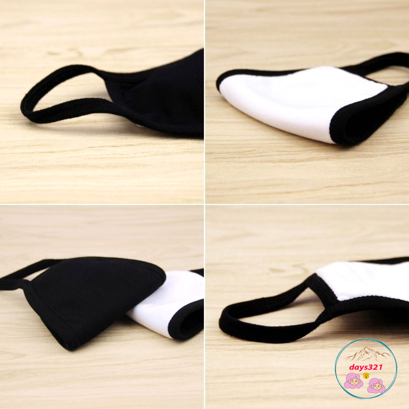 Khẩu Trang In hình Cotton Màu Đen Trơn Hoạ Tiết Hoạt Hình Cute