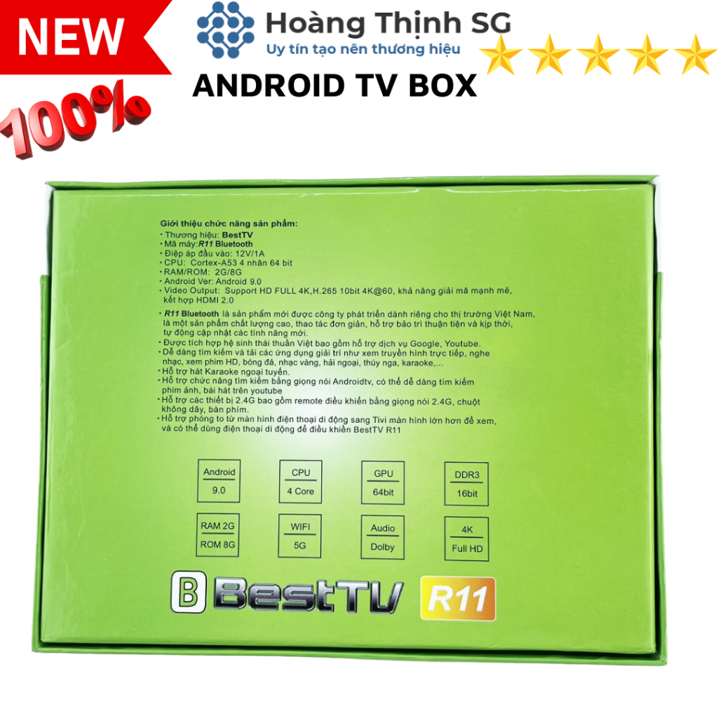 Tv box, Android tv box Best TV R11 Ram 2GB, android 9.0, xem truyền hình và Youtube bằng Wifi/Lan