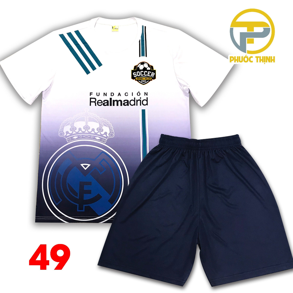 Bộ đồ thể thao đội REAL MADRID Long Thanh M49