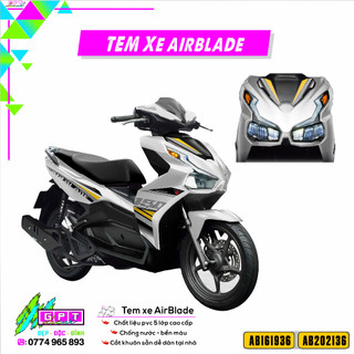 Tem dán xe airblade 2020-2021 mẫu cracked i35i decal rời dán xe cao cấp chống nước-bền màu-phối theo màu sắc xe zin