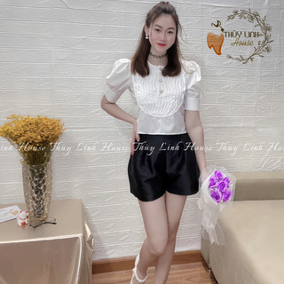 [HÀNG THIẾT KẾ] Áo sơ mi croptop tay bồng. MSA83