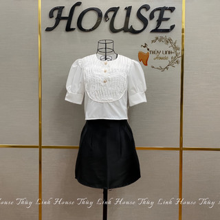 [HÀNG THIẾT KẾ] Áo sơ mi croptop tay bồng. MSA83