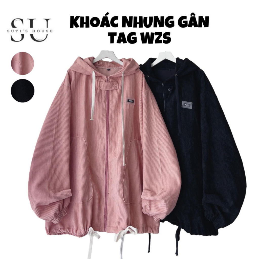 Áo Khoác Nhung Gân TAG WZS Form Rộng Nhiều Màu Unisex Nam Nữ - Sutis House