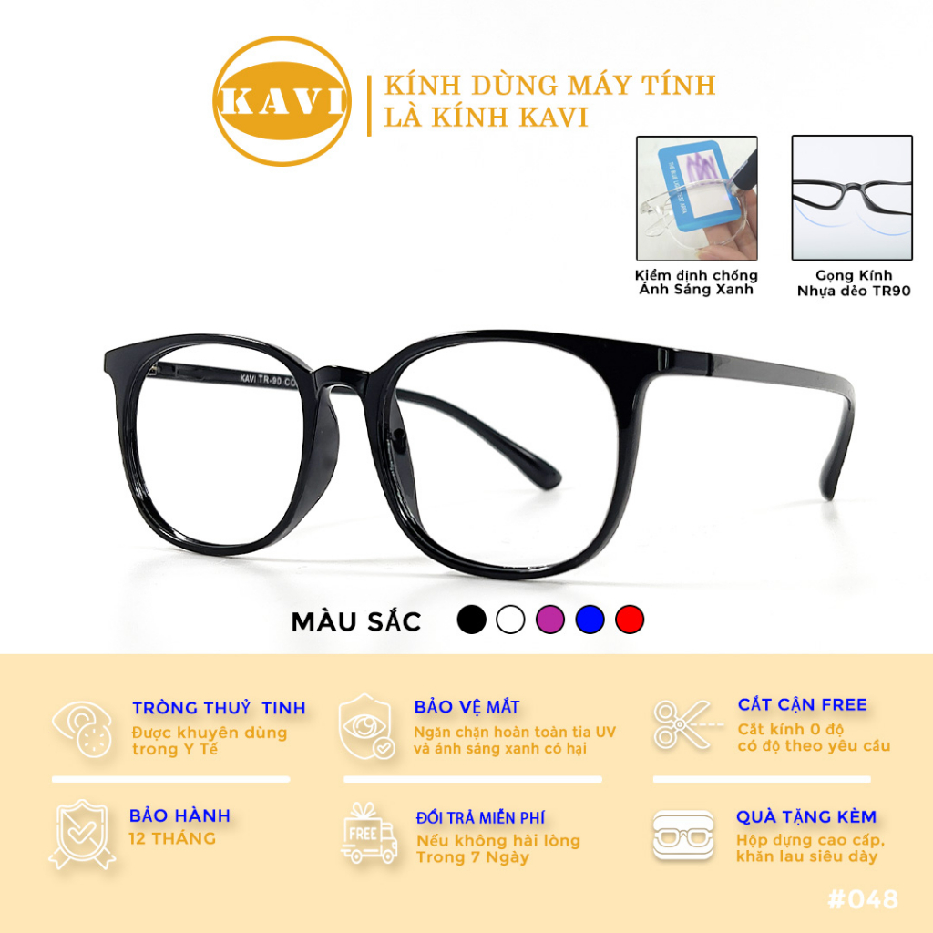 Kính Chống Ánh Sáng Xanh Bảo Vệ Mắt Kavi KV048