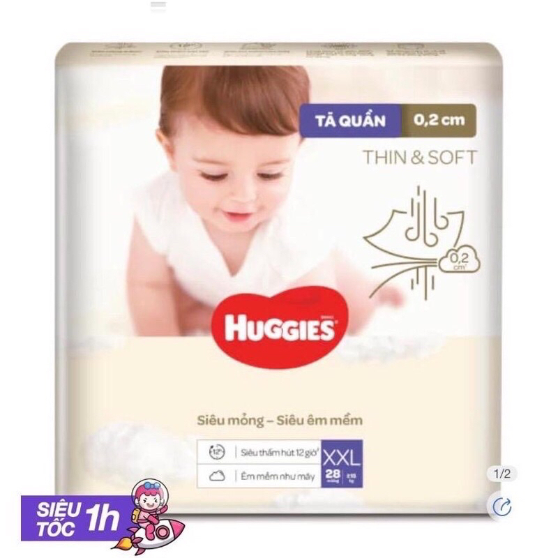 Tã Quần THIN&SOFT Size Xxl Siêu mỏng,Siêu thấm, Siêu êm đềm( mẫu mới nhất)i