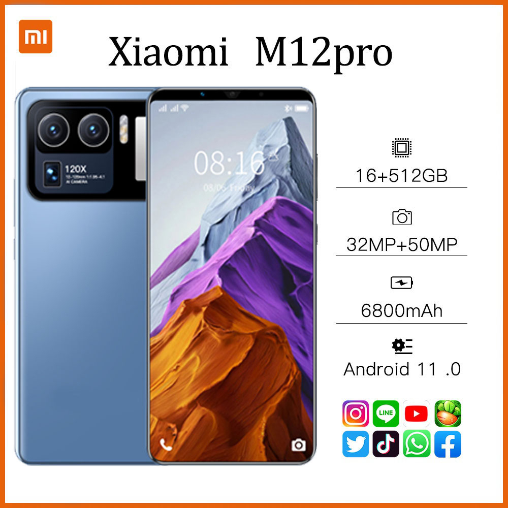 Điện thoại M12 Pro 5G mới nguyên bản smartphone 12GB+512GB điện thoại thẻ kép Android COD