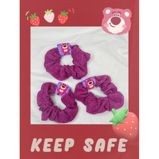M16 dây cột tóc Scrunchies gấu dâu 🍓🧸