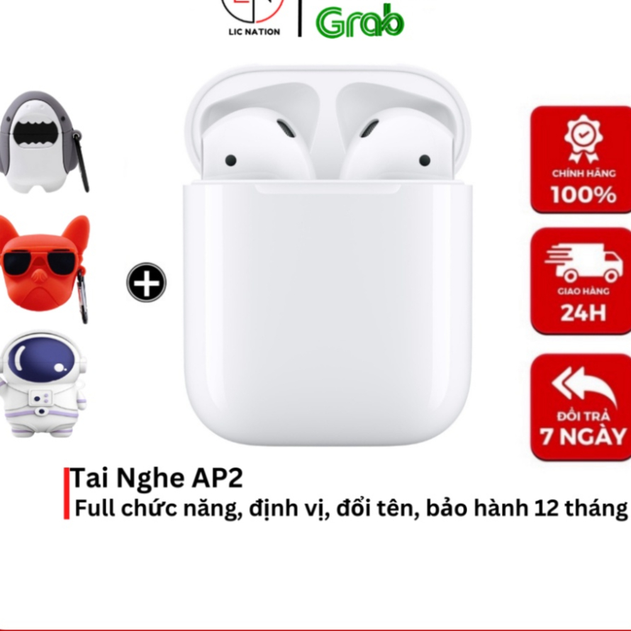 Tai nghe Bluetooth AjP2 Không Dây Full Chức Năng Pin Trâu 6h, Định Vị, Đổi Tên, Âm Tốt chính hãng New