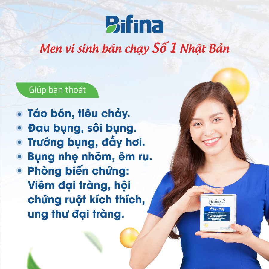 Bifina Nhật Bản - Loại R -Lẻ 1 gói (không có hộp)-Cho người Viêm đại tràng, rối loạn tiêu hóa, hội chứng ruột kích thích