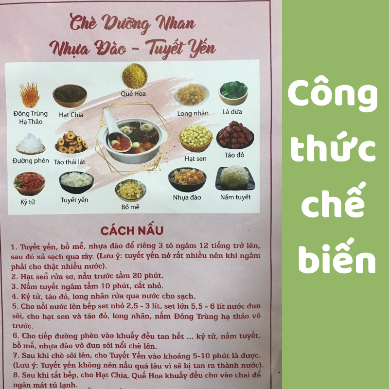 Chè dưỡng nhan tuyết yến ONFOD đẹp da ngừa lão hoá set nguyên liệu nấu 15-17 chén 320g 630g