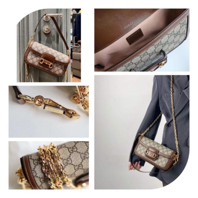 Túi xách nữ G.C da thật 100% sz22cm dây xích có logo xinh xỉu