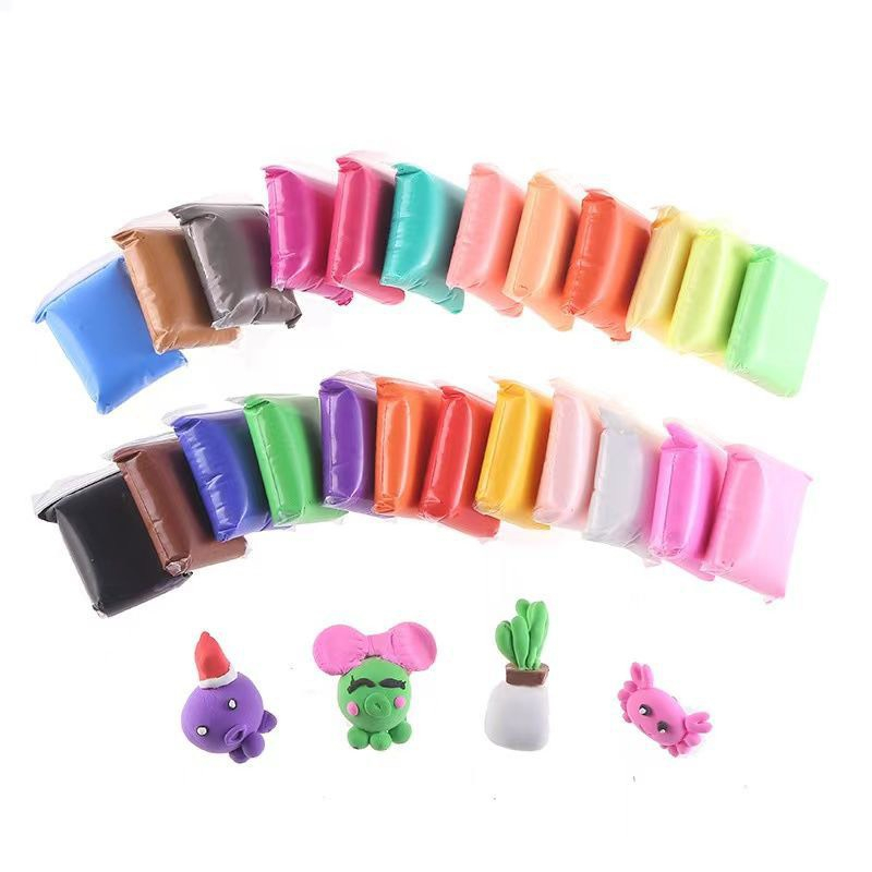 Combo đất sét tự khô Nhật 12/24/36 màu an toàn nặn hình cao cấp siêu nhẹ dành cho bé