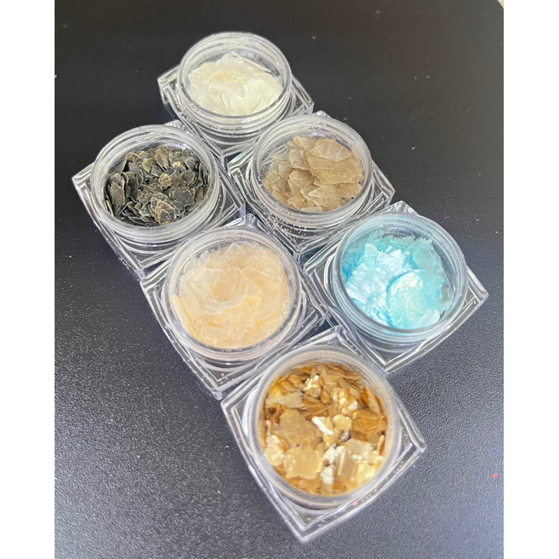 Phụ kiện xà cừ nhũ hàn mỏng xịn xà cừ tuyết 6 màu trang trí nail