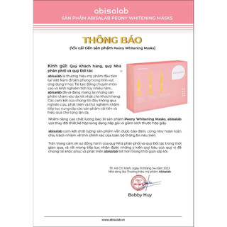 Mặt Nạ Nước Peony ABISALAB Mẫu Mới 2023