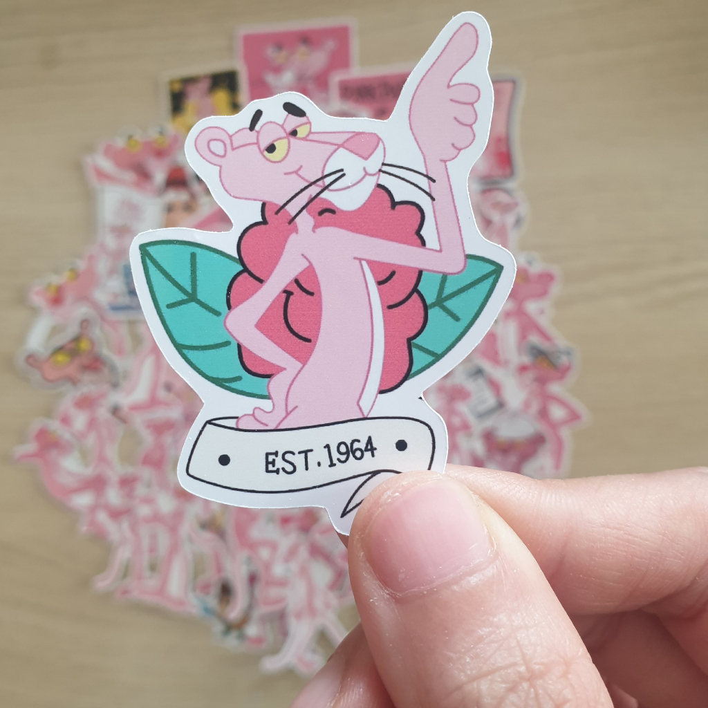 Sticker báo hồng trang trí mũ bảo hiểm, đàn, guitar, ukulele, điện thoại laptop