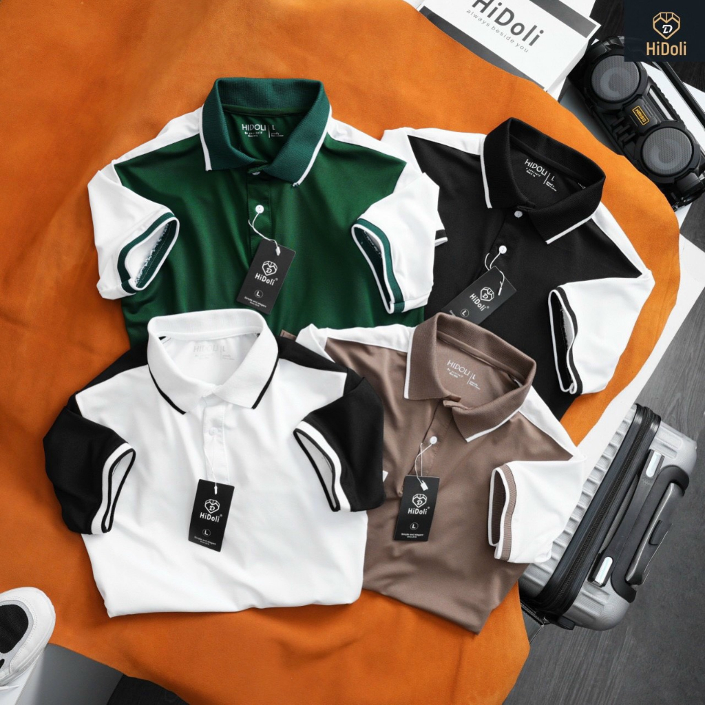 Áo polo vải gai phối màu mẫu mới - thời trang