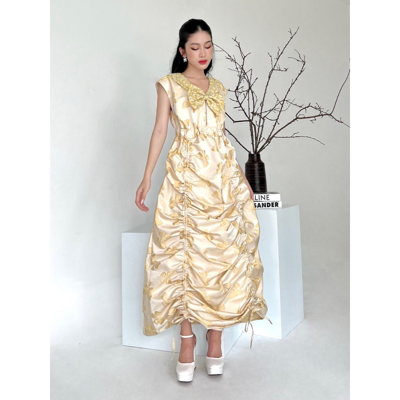 Apricot Wrinkling Dress