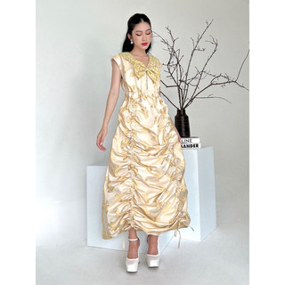 Apricot Wrinkling Dress