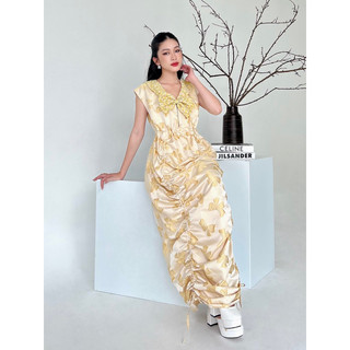 Apricot Wrinkling Dress
