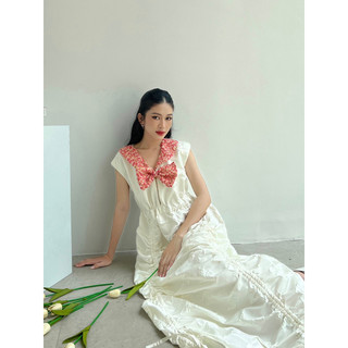 Apricot Wrinkling Dress