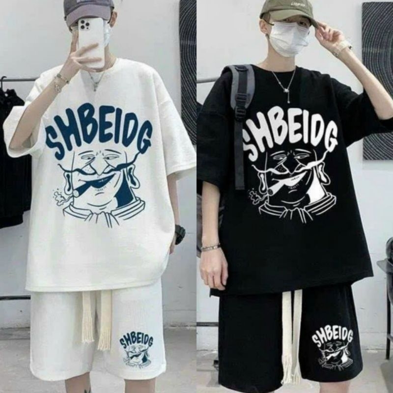 Bộ thể thao nam mùa hè SHBELDG ,Đồ bộ mặc nhà nam quần đùi áo phông cộc tay cổ tròn chất vải thun da cá co giãn đủ size