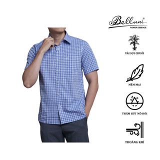 Áo sơ mi nam ngắn tay BELLUNI vải sợi chuối mềm mại - ABN.BAN.BE.237.B6