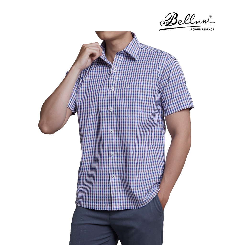 Áo sơ mi nam ngắn tay BELLUNI vải sợi chuối mềm mại - ABN.BAN.BE.237.B4